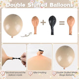 HILAVO Brown and Gold Balloons 12 Inch Double Stuffed Dark Coffee Tan