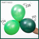 PartyWoo Pearl Dark Green Balloons 140pcs Different Sizes Pack of 18