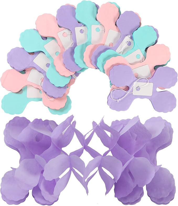 Pink Purple Mint Mermaid Party Decorations Streamers Garland 12pcs