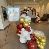 Burgundy and Gold Balloons, 60Pcs 12 Inch Maroon and Gold Balloons