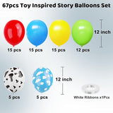 YMSZ Red Blue Green Yellow Latex Balloons, 67pcs 12 Inch Cow Print