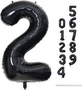 Black Foil Balloon Number 2, 40'' Giant Self Inflating Number