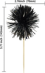Gyufise 30Pcs Foil Firework Cupcake Toppers Sparkle Tinsel Cake #25