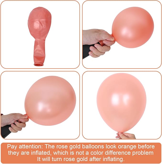 Dagelar Rose Gold Balloons Set, Pearl Champagne Gold Rose Gold and