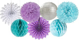Purple-Blue Silver Frozen Christmas Party Decorations - 14pcs Winter