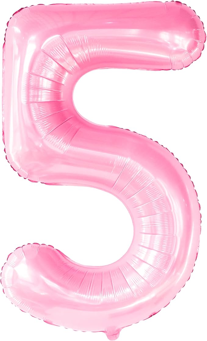 KatchOn, Giant Pink 5 Balloon Number - 40 Inch | Mylar Pink Number 5