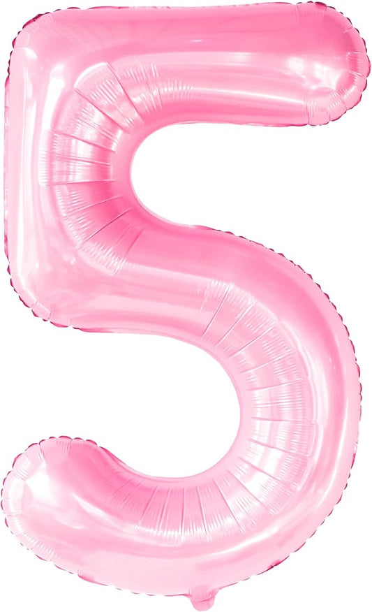 KatchOn, Giant Pink 5 Balloon Number - 40 Inch | Mylar Pink Number 5