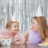 5 Pack Foil Curtain Backdrop Silver Metallic Tinsel Foil Fringe
