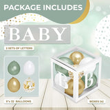 Baby Shower Boxes with Letters White Boxes with Sage Green Gold Gold