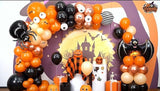 120 Pcs Halloween Orange and Black Balloon Arch Spider Bat Pumpkin
