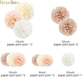 NICROHOME EUR Wedding Decorations, 12 PCS Ivory Champagne Tissue