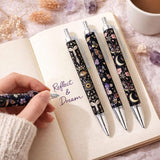 8PC Witchy Pens Dark Cat Butterfly Floral Moon Potion Spooky Magic