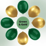 YMSZ Green and Gold Balloons, 67pcs 12 Inch Metallic Gold and Dark