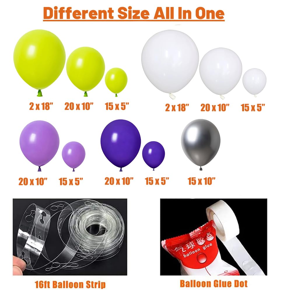 Boy Story Balloon Arch Garland Green Purple Balloon Kit for