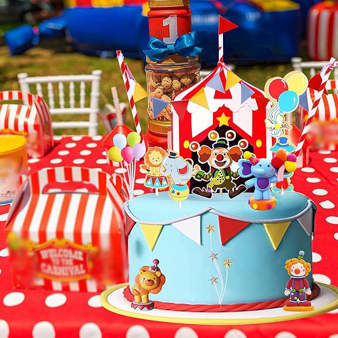 Circus Cake Toppers Carnival Cupcake Toppers Circus Birthday Cake