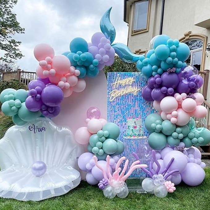 119Pcs Mermaid Balloon Garland Kit Mermaid Tail Arch Party