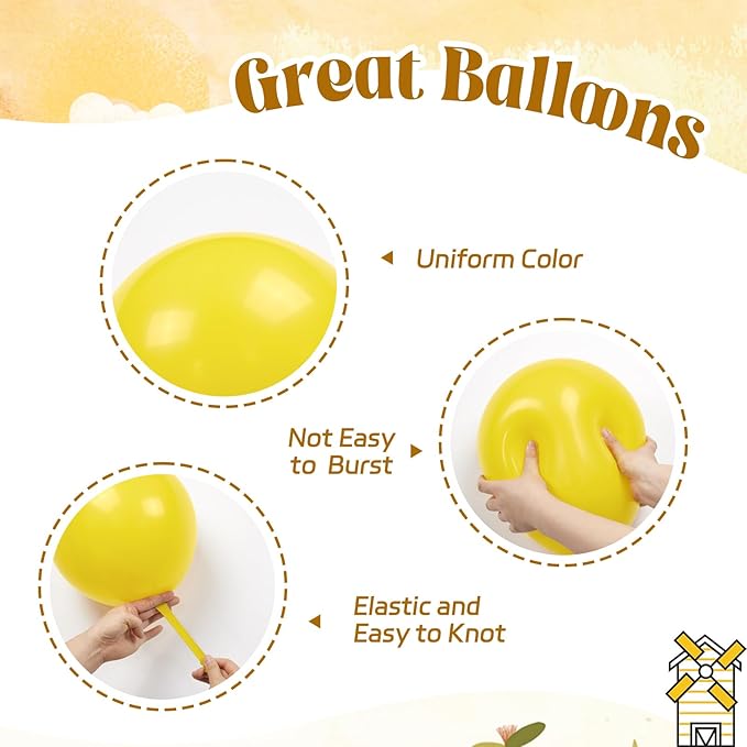 60pcs Tractor Balloons 12inch with Black Green and Yellow Balloons