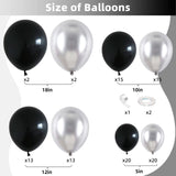 Black and Silver Balloon Garland Kit, Metallic Silver and Black