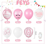 Pink Graduation Balloons,12 Inch Pink and Rose Gold Printed 2026,You