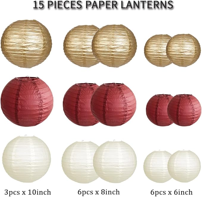 Paper Lanterns Party Decorations, Round Hanging Paper Lanterns