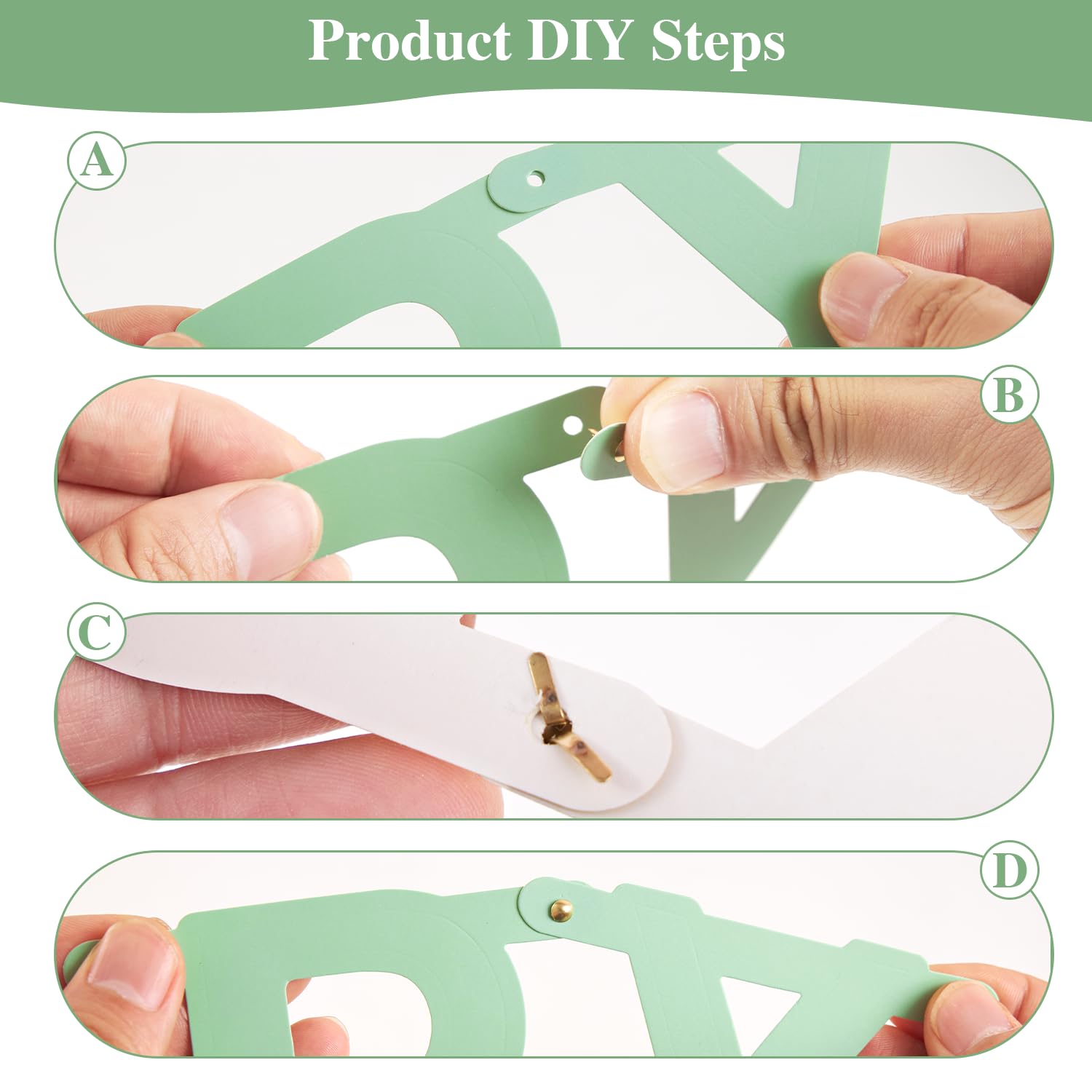 SUNBEAUTY 146 Pcs Sage Green DIY Make Your Own Banner Customizable