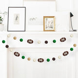 Football Felt Ball Garland Rugby Pom Poms Banner for Sports Themed