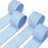 PartyWoo Light Blue Crepe Paper Streamers 4pcs 328ft Pack of Slate