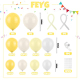 Mustard Yellow Bow Balloon Arch Kit, Sand White Pastel Yellow Balloon