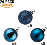 XmasExp 24ct Mini Christmas Ball Ornaments Shatterproof Christmas Orna