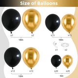 Black and Gold Balloon Garland Kit Metallic Gold and Black Balloon