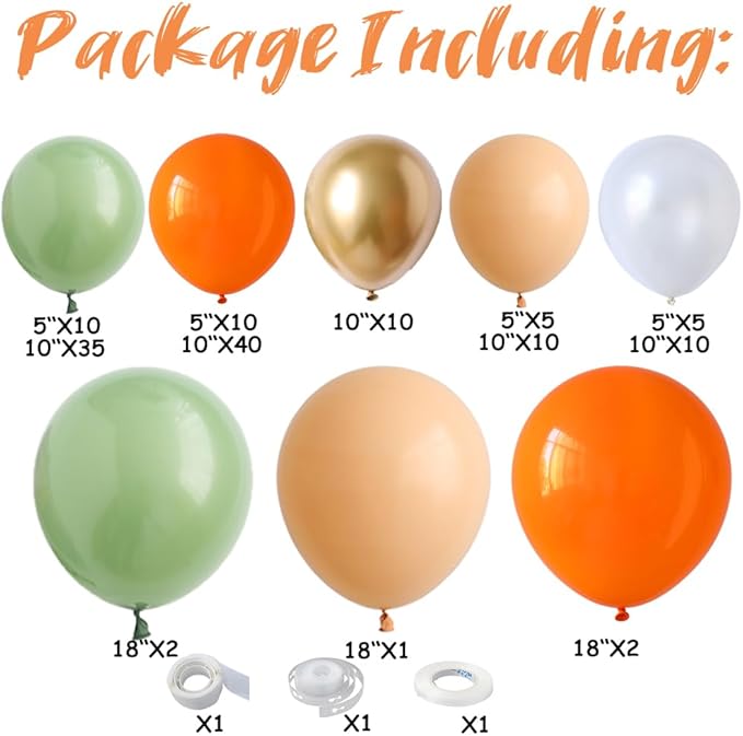 Little Cutie Baby Shower Decorations 137pcs Orange Little Cutie