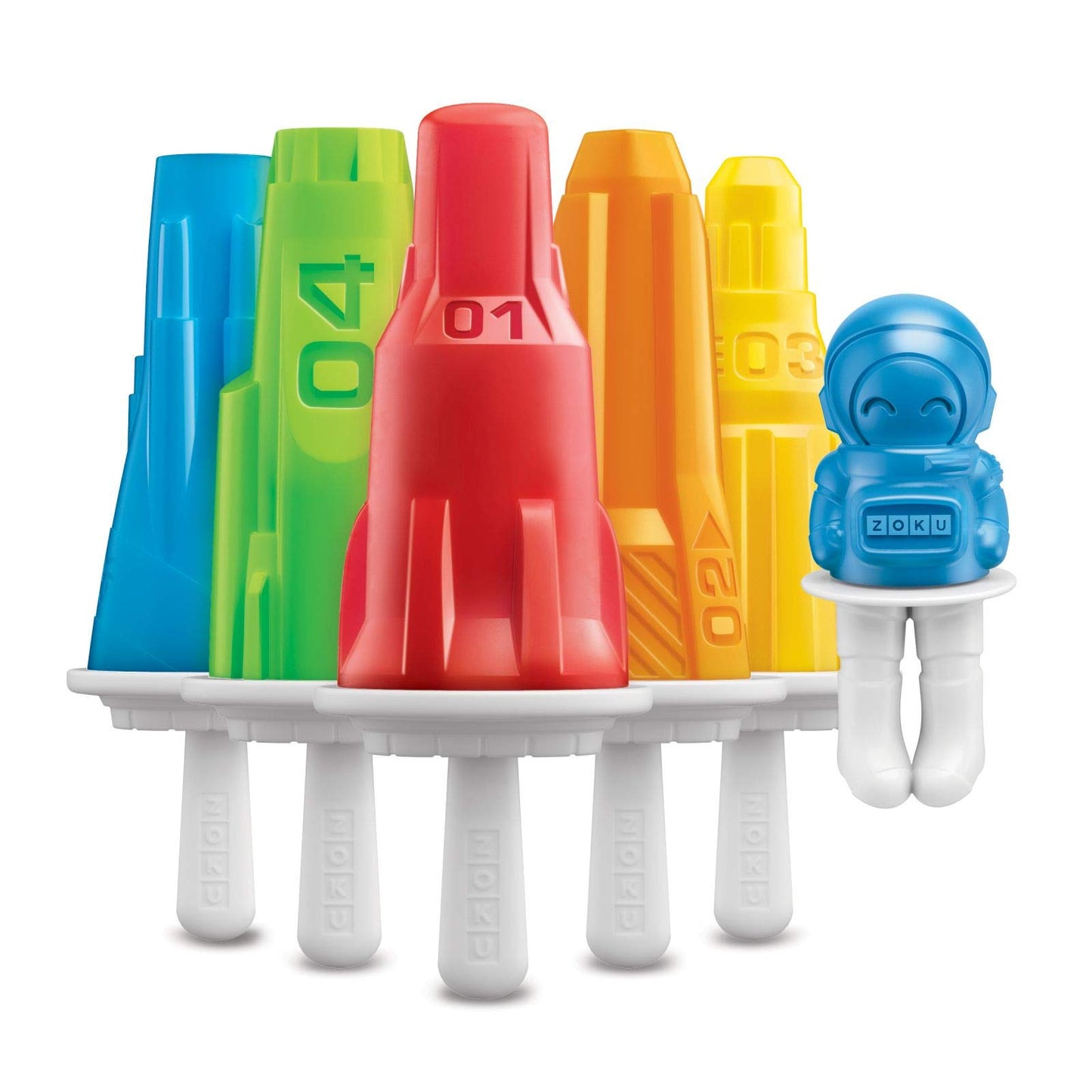 ZOKU Space Ice Pop Molds, 6 Rocket and Astronaut-shaped Popsicles