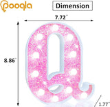 Pooqla LED Marquee Letter Lights, Light Up Pink Letters Glitter #14