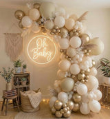 Sand White Gold Balloon Arch Kit - 165Pcs Different Size Beige Nude