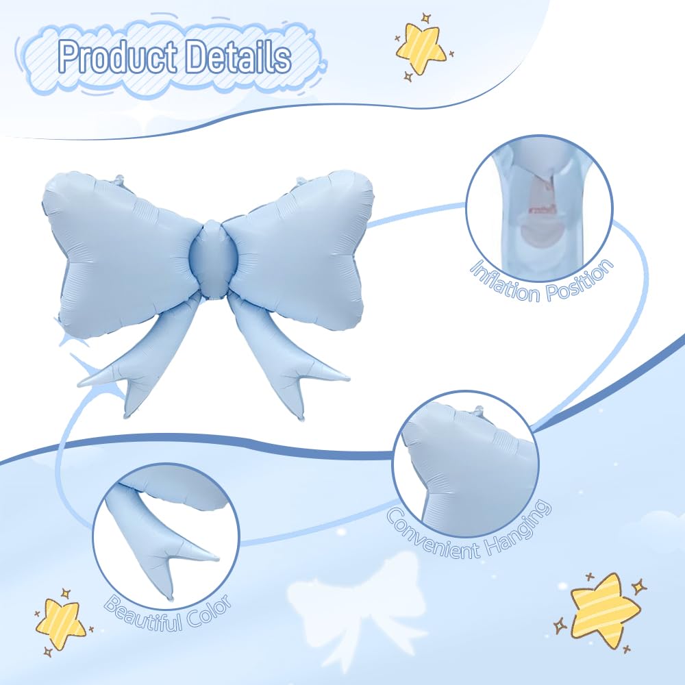 4pcs Jumbo Oversized Ribbon Balloons Coquette Bow Balloons Bow Party