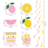20Pcs Lemon Hanging Swirl Decorations, Citrus Lemonade Party Hanging