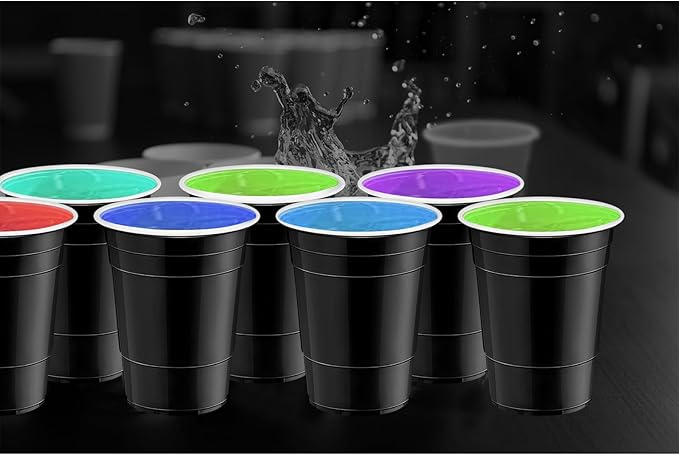 120 pcs 16 oz black plastic cups Halloween plastic Disposable Cups