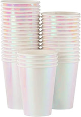 Mermaid Cups 36 Count 12 Oz Iridescent Foil Paper Cups Compostable