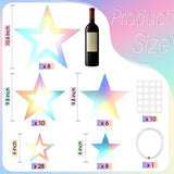 60 Pcs Large Iridescent Star Cutouts Paper Decorations 3 Sizes 6"