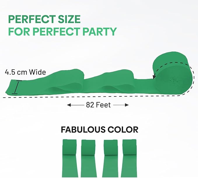 Captain Decor 4 Crepe Paper Streamers Rolls, 328ft Pack of Unique 4