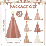 CHUNNIN 24 PCS Boho Party Hats Neutral Boho Themed Paper Hats