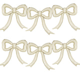 6pcs Cream White Bow Foil Balloons Mylar Bow Balloons for Coquette