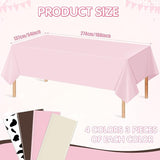 12 Pack Cowgirl Baby Shower Plastic Tablecloth for Rectangle Tables