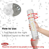 12" Silver & White Confetti Cannons - Party Poppers for Birthday Gradu