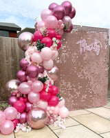 Bezente Pink Balloons Set,60pcs 12 inch Metallic Pearl Pink, Hot &