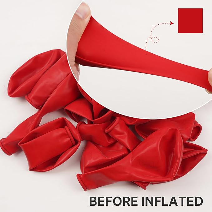 PartyWoo Red Balloons 100 pcs Different Sizes of 18 12 10 5 Inch Red