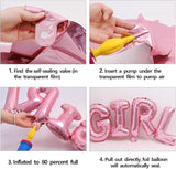 Baby Shower Decoration For Girl Pink Gold Balloons And It's A Girl