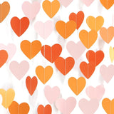 Pink Orange Fall Engagement Party-Decorations Heart-Garland - 52ft
