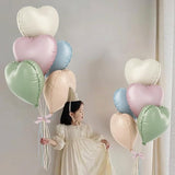 Pastel Colorful Heart Foil Balloons, 10PCS Assorted Rainbow Helium