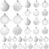 White Christmas Ornaments - Christmas Tree Decorations Shatterproof